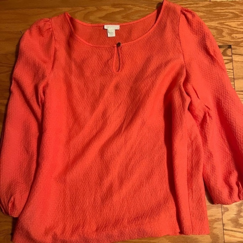 Jcrew Silk Blouse with balloon sleeves, size 8